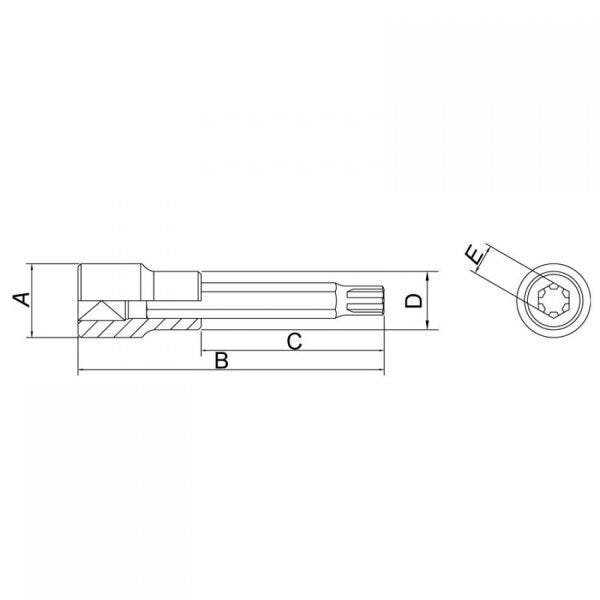 Soquete Longo Ponta Ribe 10mm Encaixe 1/2" Tramontina PRO - 2