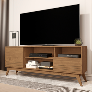 Rack para Sala Pés em Madeira Material em Mdf Kairo Wood - Via Nossa:freijo