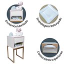 Ver imagem 5 de Mesa de Cabeceira Branca 30cm Eco Quarto Infantil Menina Rosa Base Metal Dourada