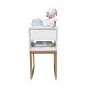 Ver mais imagens de Mesa de Cabeceira Branca 30cm Eco Quarto Infantil Menina Rosa Base Metal Dourada