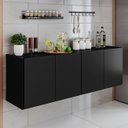 Ver imagem 1 de Balcão Suspenso Multiuso Lavanderia 118cm Monna Preto Z34 - Mpozenato