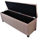 Ver imagem 2 de Puf Baú Estofado Casal Tamanho de 140x40x45cm Rosa - Tecido em Veludo Suede Liso - Alta Qualidade