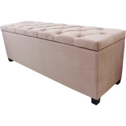 Puf Baú Estofado Casal Tamanho de 140x40x45cm Rosa - Tecido em Veludo Suede Liso - Alta Qualidade - 2