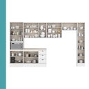 Ver imagem 3 de Cozinha Completa com Balcão Milla Anna 14 Portas MDF Branco Móveis Carraro