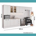 Ver imagem 6 de Cozinha Completa com Balcão Milla Anna 14 Portas MDF Branco Móveis Carraro