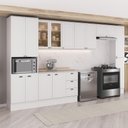Ver imagem 1 de Cozinha Completa com Balcão Milla Anna 14 Portas MDF Branco Móveis Carraro