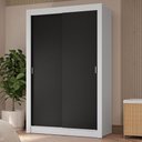Ver imagem 1 de Guarda-roupa Solteiro 2 Portas de Correr 4 Gavetas Branco/preto Vivare Plus Madesa Branco/preto