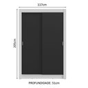 Ver imagem 7 de Guarda-roupa Solteiro 2 Portas de Correr 4 Gavetas Branco/preto Vivare Plus Madesa Branco/preto