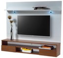 Ver imagem 2 de Home Suspenso com Led Arapi Cor Laca Branca com Nicho Chocolate 140 Cm - 58382