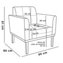 Ver imagem 4 de Kit 2 Poltronas Decorativas Karen Pés Fixo em Madeira Castanho Suede Marrom 19 - Gran Belo