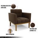 Ver imagem 3 de Kit 2 Poltronas Decorativas Karen Pés Fixo em Madeira Castanho Suede Marrom 19 - Gran Belo