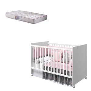 Berço Nacional Mel Branco Acetinado com Colchão Gazin – Reller