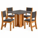 Ver imagem 2 de Conjunto Sala de Jantar 4 Lugares Mesa Quadrada Tampo de MDP Jady