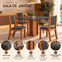 Ver imagem 5 de Conjunto Sala de Jantar 4 Lugares Mesa Quadrada Tampo de MDP Jady