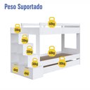 Ver imagem 4 de Treliche Infantil com Escada, Nichos e Gavetas Bi005 Linha Infanto Branco Completa Móveis