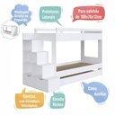 Ver imagem 3 de Treliche Infantil com Escada, Nichos e Gavetas Bi005 Linha Infanto Branco Completa Móveis