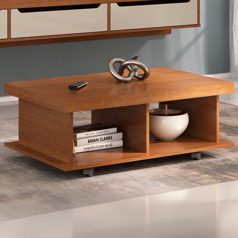 Mesa de Centro 90cm para Sala Tamburato 50mm Kael Cinamomo A09 - Mpozenato