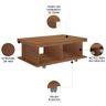 Mesa de Centro 90cm para Sala Tamburato 50mm Kael Cinamomo A09 - Mpozenato - 3
