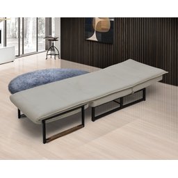 Poltrona do Papai Reclinável Puff Extensão Retrátil Versátil Moderno Bancada Premium Cor Bege - 4