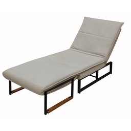 Poltrona do Papai Reclinável Puff Extensão Retrátil Versátil Moderno Bancada Premium Cor Bege - 8