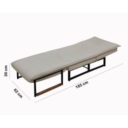 Poltrona do Papai Reclinável Puff Extensão Retrátil Versátil Moderno Bancada Premium Cor Bege - 6