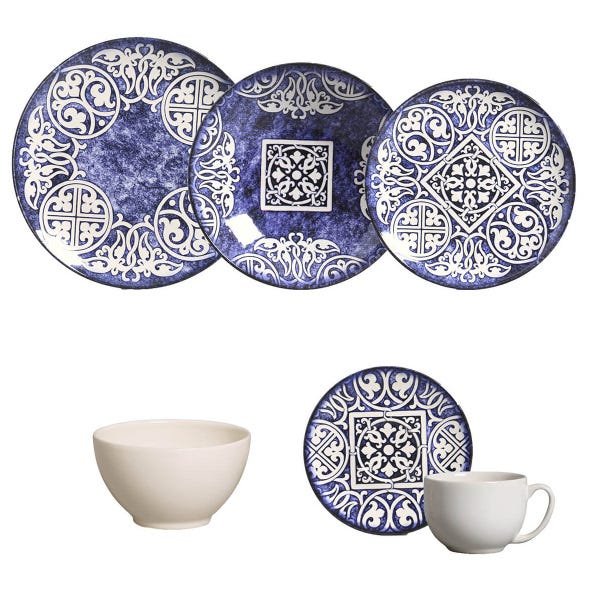 Aparelho de Jantar 30 Peças Ankara + 6 Bowls Porto Brasil - 1