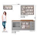 Ver imagem 4 de Cozinha Modulada Henn Americana 6 Peças (2aéreos+2balcões+2complementos) Cz151 Cinza-henn