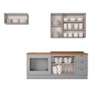 Ver imagem 5 de Cozinha Modulada Henn Americana 6 Peças (2aéreos+2balcões+2complementos) Cz151 Cinza-henn