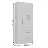 Guarda-Roupa de Solteiro 3 Portas 2 Gaveta Prime Branco - 5