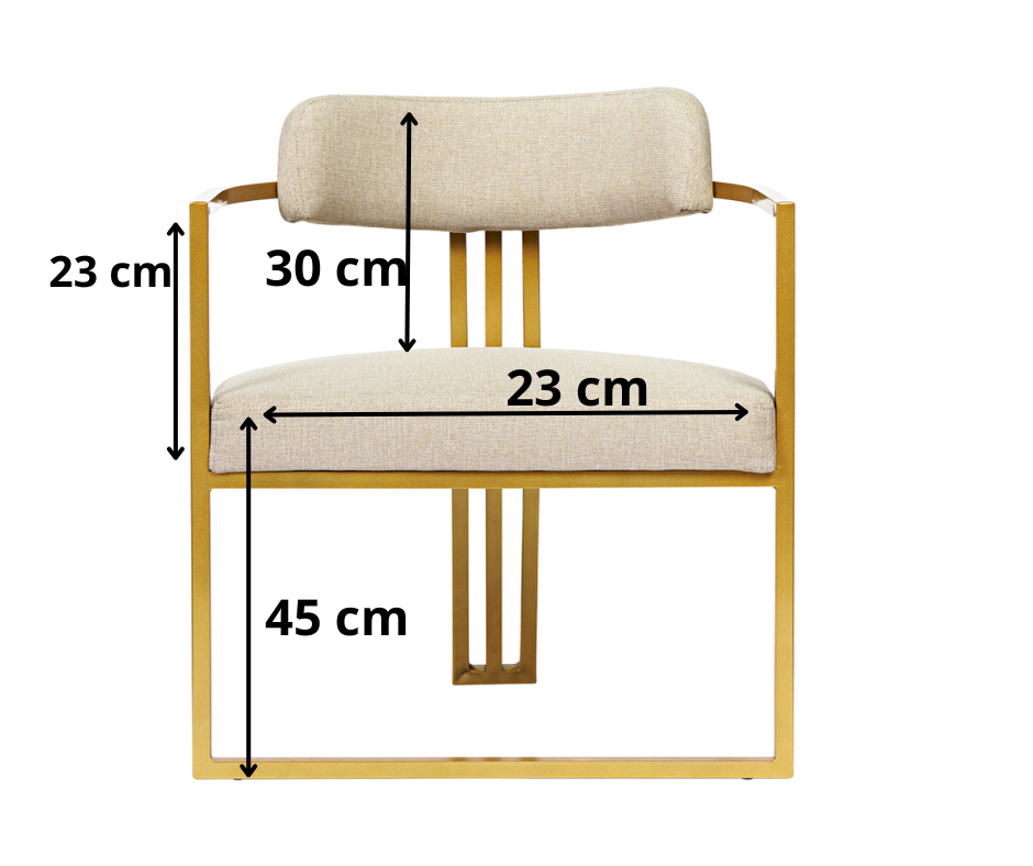 Kit 02 Poltronas Oregon Linho Marfim Estrutura Dourado - 8