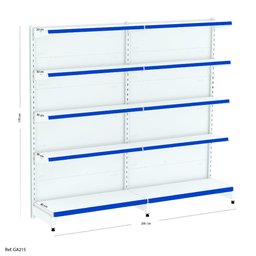 Kit Gôndola de Parede Modular 2mts -1,70 X 1,84 X 0,40 - 1