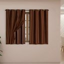 Ver imagem 1 de Cortina Daily Varão 1,5m Blackout PVC com Voil 2,00MX1,40m Sala Quarto Marrom