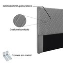 Ver imagem 3 de Cabeceira Casal 1,40m Esmeralda Linho Cinza Escuro - Pallazio