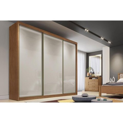 Guarda Roupas 3 Portas de Correr de e 8 Gavetas Sollo/Logan Cumaru/Fendi 25 - Novo Horizonte