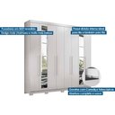 Ver imagem 6 de Guarda Roupa 8 Portas (2 C/ Espelho) e 4 Gavetas C/ Pés Master New 8.4 Branco - Santos Andirá