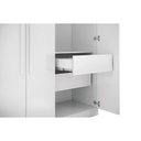 Ver imagem 3 de Guarda Roupa 8 Portas (2 C/ Espelho) e 4 Gavetas C/ Pés Master New 8.4 Branco - Santos Andirá