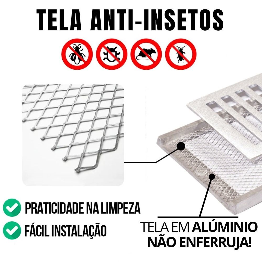 Tela Protetor de Ralo 15x15 Anti Pernilongos Ratos Insetos - 4