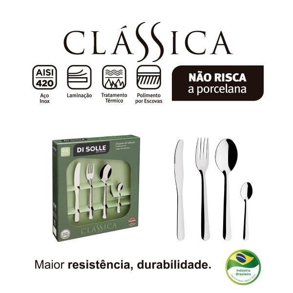 Faqueiro em aço inox 24 peças Clássica - Di Solle - 2