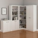 Ver imagem 1 de Kit 4 Armários para Escritório com Estante Branco