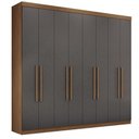 Ver imagem 2 de Guarda-roupa Casal Master New 8 Portas 4 Gavetas Jatoba/grafite - Santos Andirá