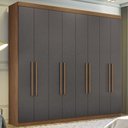 Ver imagem 1 de Guarda-roupa Casal Master New 8 Portas 4 Gavetas Jatoba/grafite - Santos Andirá