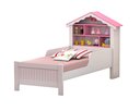 Ver imagem 2 de Cama Solteiro Montessori Princesa Meninas Grade Proteção Quarto Infantil Prateleiras Cor Branco/rosa