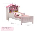 Ver imagem 4 de Cama Solteiro Montessori Princesa Meninas Grade Proteção Quarto Infantil Prateleiras Cor Branco/rosa