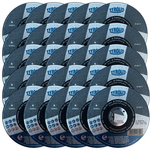 Kit Discos de Corte Basic para Inox 4.1/2" - Tyrolit - 25 Peças