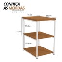 Ver imagem 2 de Mesa de Apoio Industrial com 3 Prateleiras Canela/branco