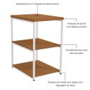 Ver imagem 3 de Mesa de Apoio Industrial com 3 Prateleiras Canela/branco