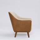 Ver imagem 2 de Poltrona Decorativa Pauline D07 Corano Terracota e Linho Marfim - D’Rossi