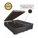 Ver imagem 1 de Base Box Baú Casal Luxo Blindado Bipartido NK Camas Suede Cinza 41x138x188