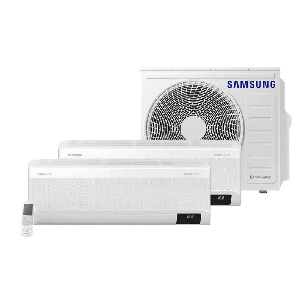 Ar Condicionado Multi Split Inverter Samsung Hi Wall Wind Free 1x9000 + 1x12000 BTU/h Quente e Frio  - 2