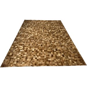 Tapete de Couro Marrom 2,00x3,00 sem Borda Quadros 5x5cm